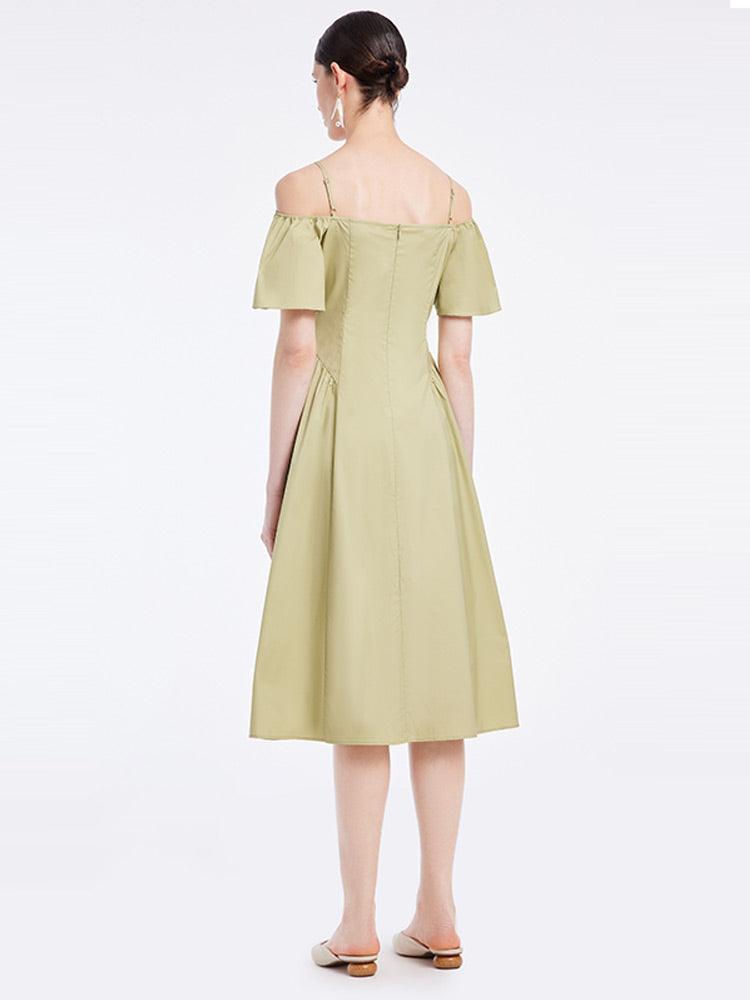 Matcha Green Spaghetti Strap Dress GOELIA