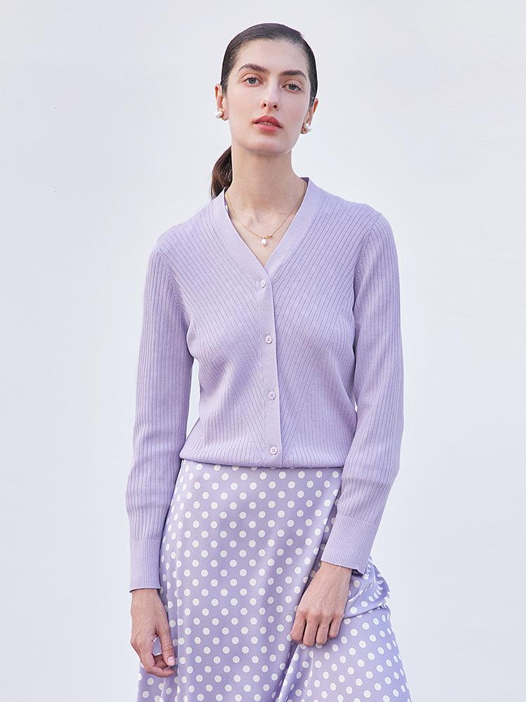 Purple Minimalist Cardigan GOELIA