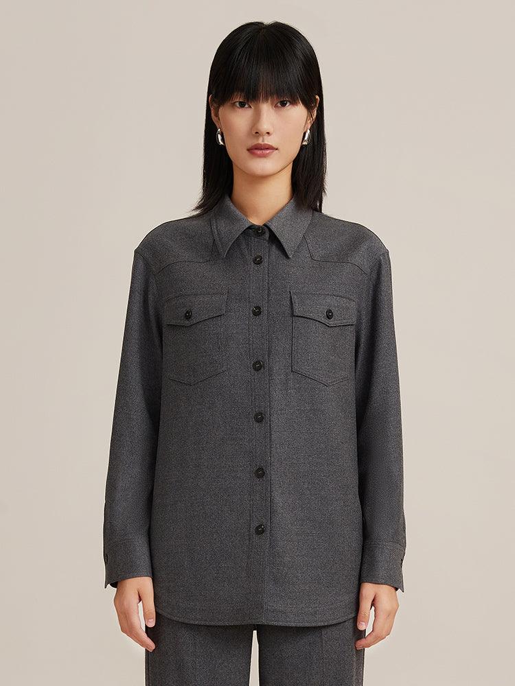 Woolen Shirt Coat GOELIA