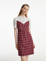 Shirt Plaid Patchwork Dress GOELIA