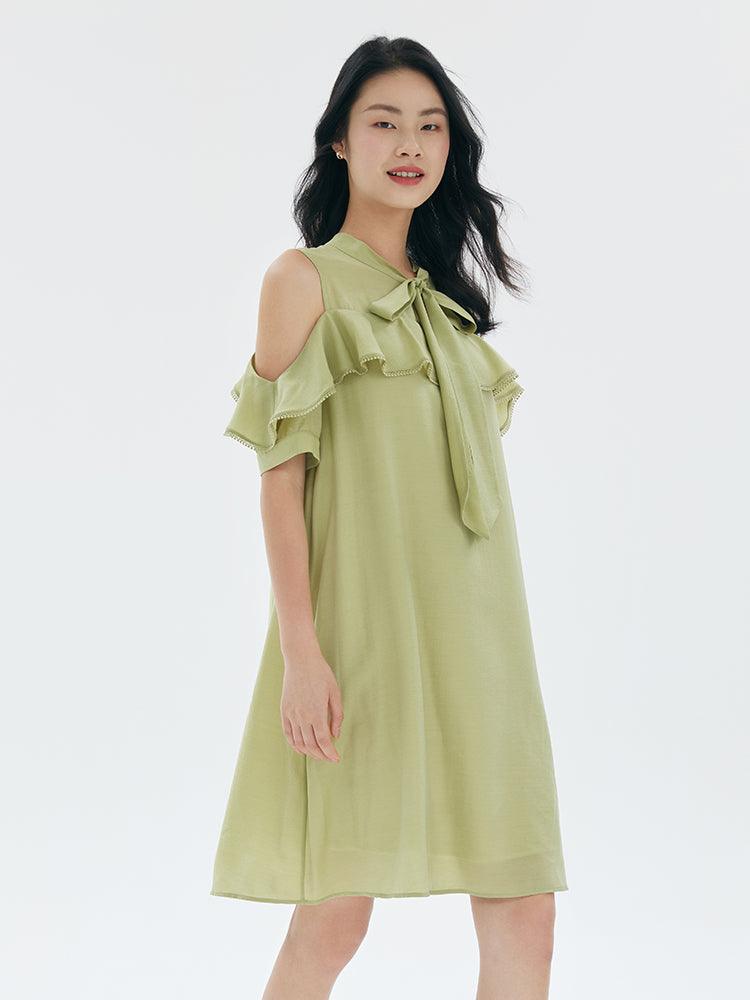 Blazer Lapel Off-the-Shoulder Dress GOELIA