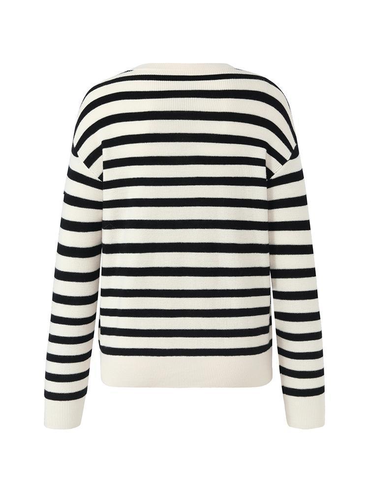 Machine Washable Wool Stripe Sweater GOELIA