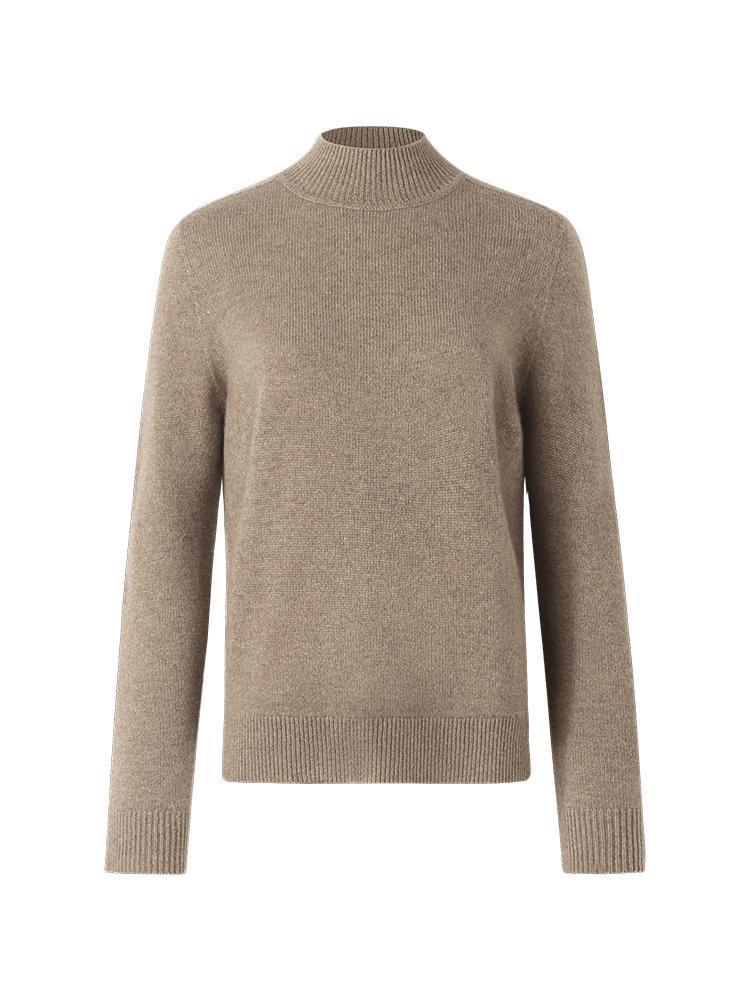 Pure Cashmere Seamless Mock Neck Slim Sweater GOELIA