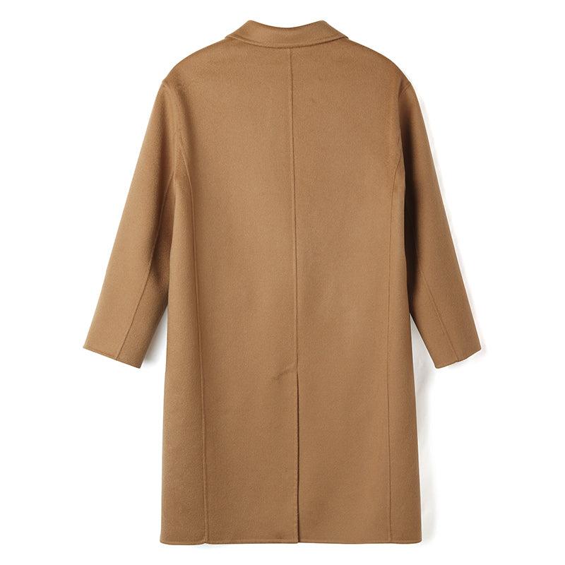 100% Cashmere One Button Cocoon Shape Coat GOELIA