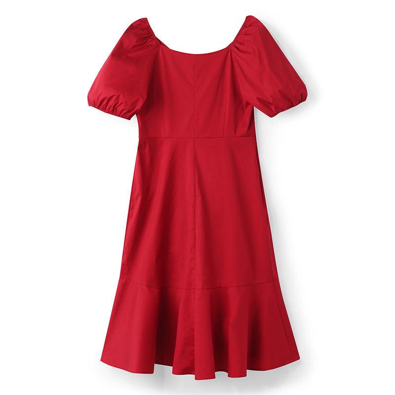 V-Neck Ruffle Dress GOELIA