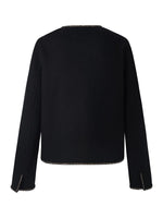 Black Pure Woolen Tweed Jacket GOELIA