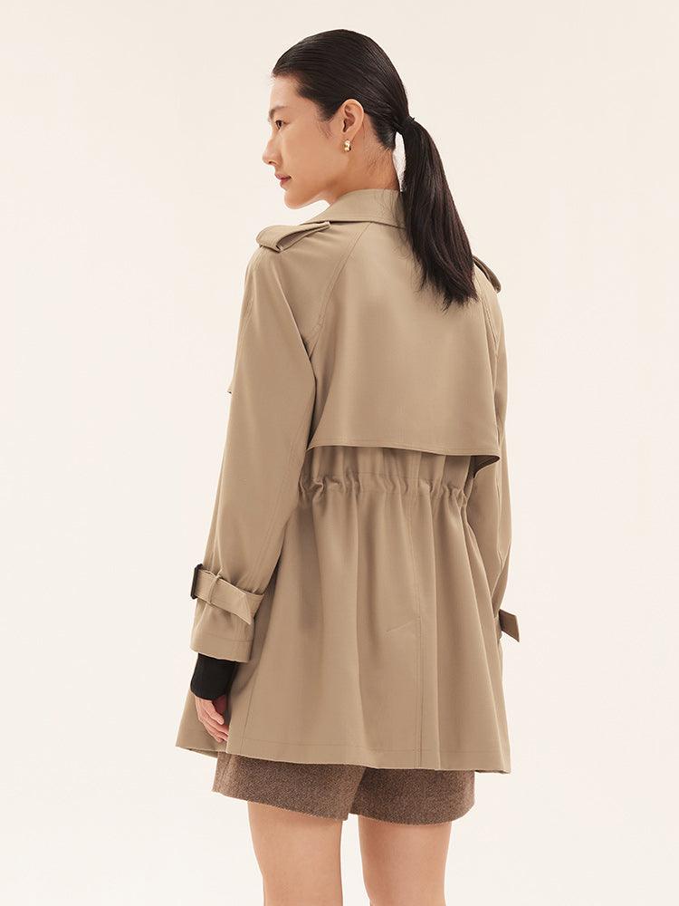 Double-Breasted Worsted Wool Trench Coat GOELIA