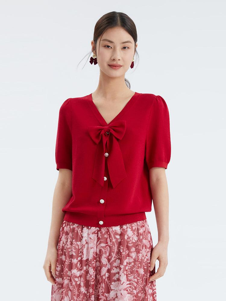 Detachable Bowknot Acetate Top GOELIA