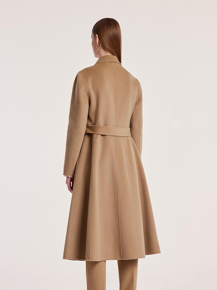 Camel Wool Double-Faced Notched Lapel Coat GOELIA