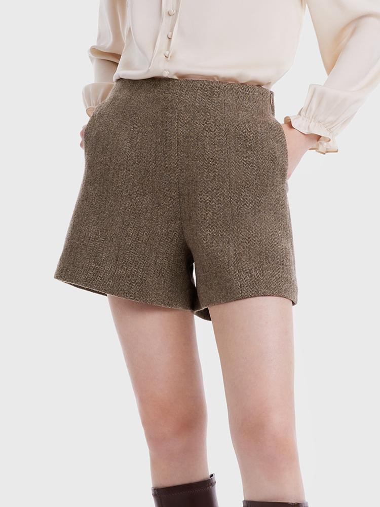 Retro Washable Woolen Shorts GOELIA