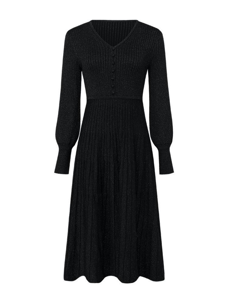 Machine Washable Wool Pleated Dress GOELIA