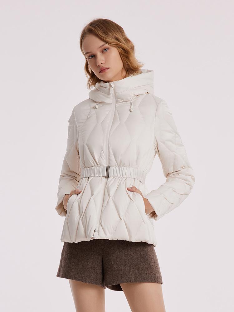 White Hooded Goose Down Garment GOELIA