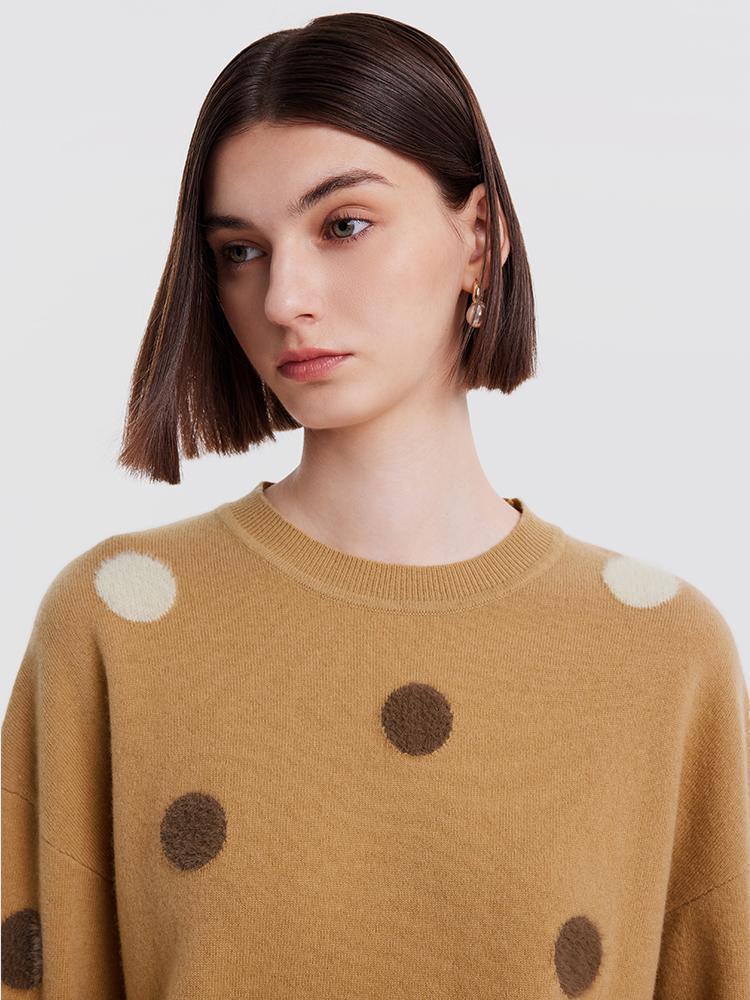 Polka Dots Woolen Jacquard Sweater GOELIA