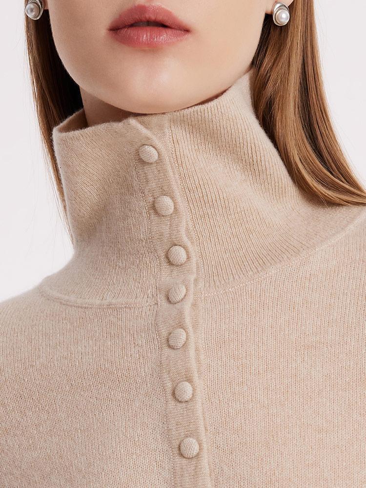 Pure Cashmere Polo Neck Sweater GOELIA