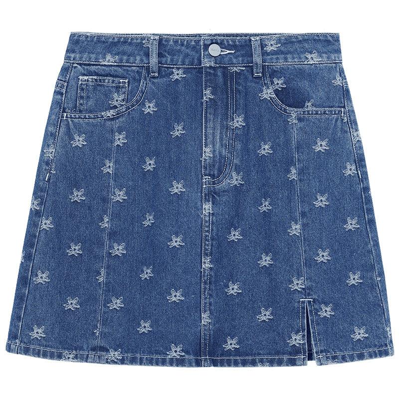 Jacquard Denim Skirt GOELIA