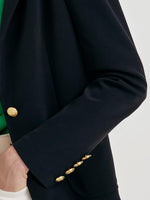 Black Acetate One Button Blazer GOELIA