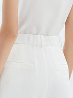 White Triacetate High-Waisted Shorts GOELIA