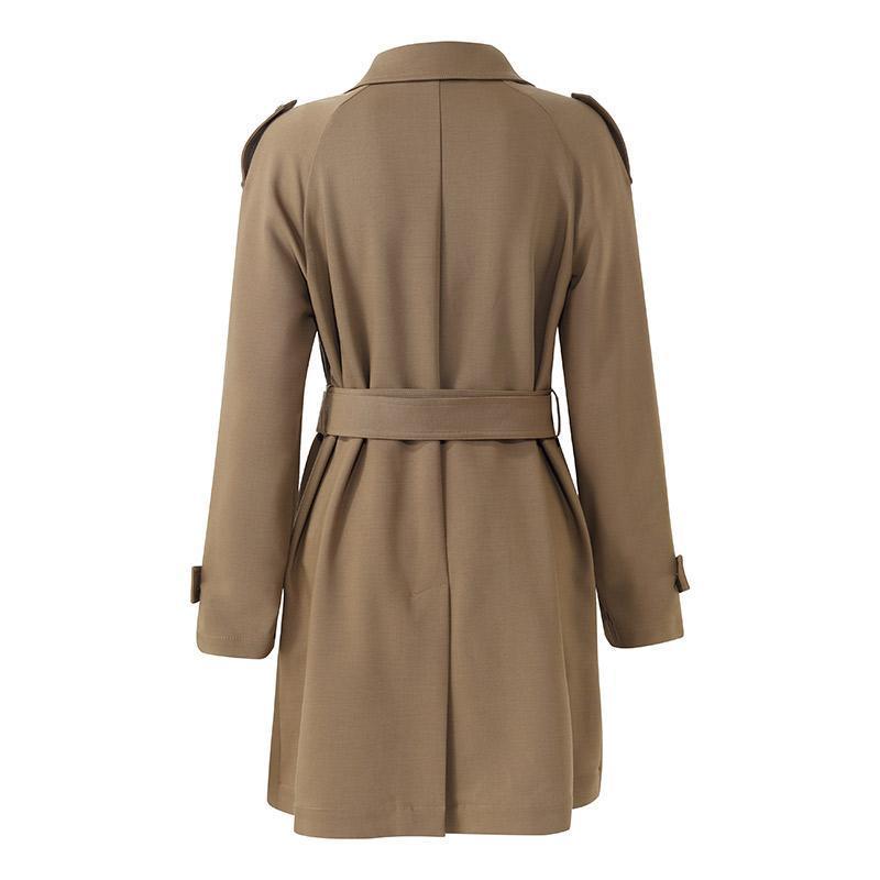 Double Layer Worsted Wool Trench Coat GOELIA