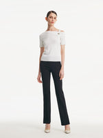 Acetate Stretchy Slight Flared Pants GOELIA