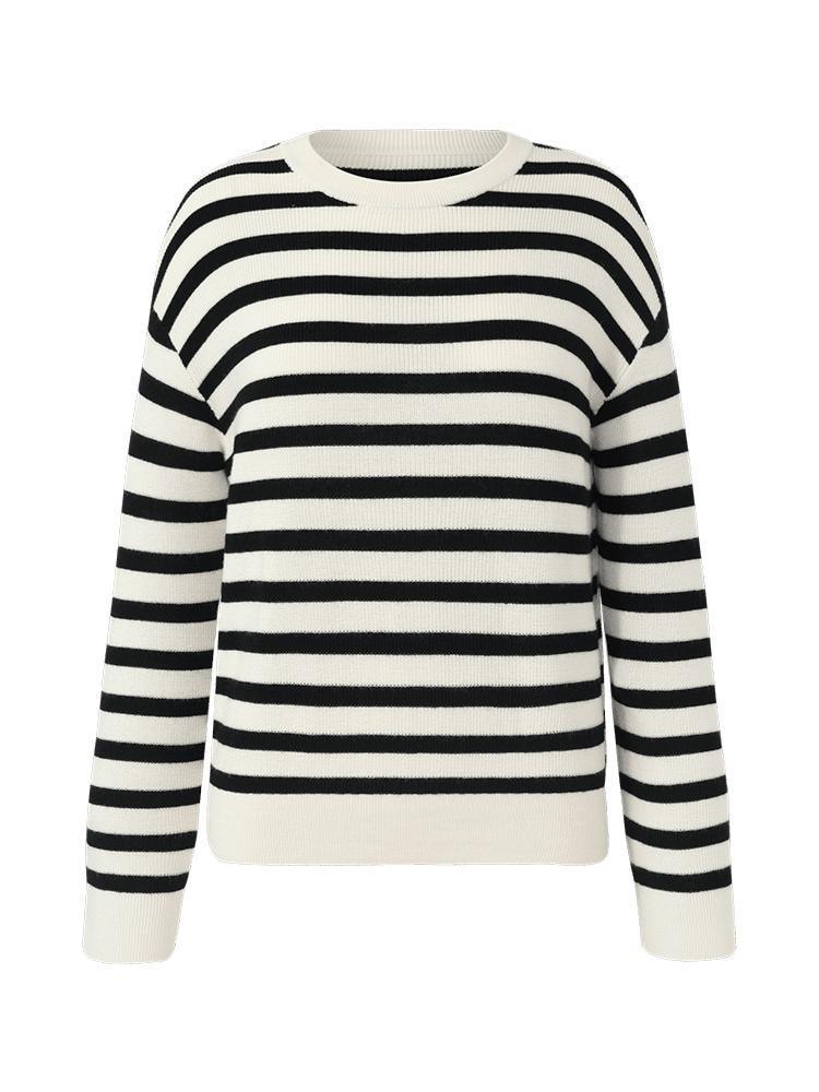 Machine Washable Wool Stripe Sweater GOELIA