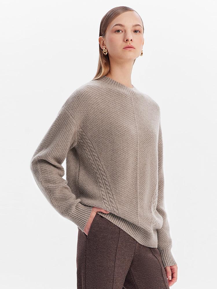 Beige Cashmere Twisted Sweater GOELIA