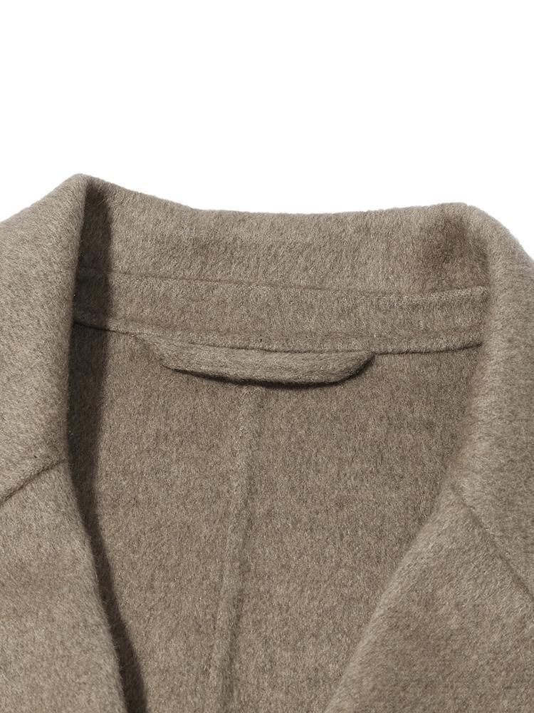 Brown Pure Cashmere Lapel Coat GOELIA