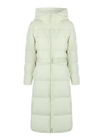 Hooded Long Goose Down Garment With Belt GOELIA