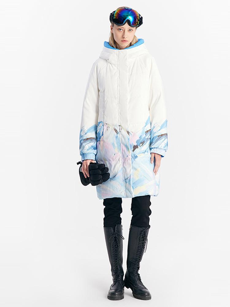 Reversible Snowy Mountains Print Down Garment GOELIA