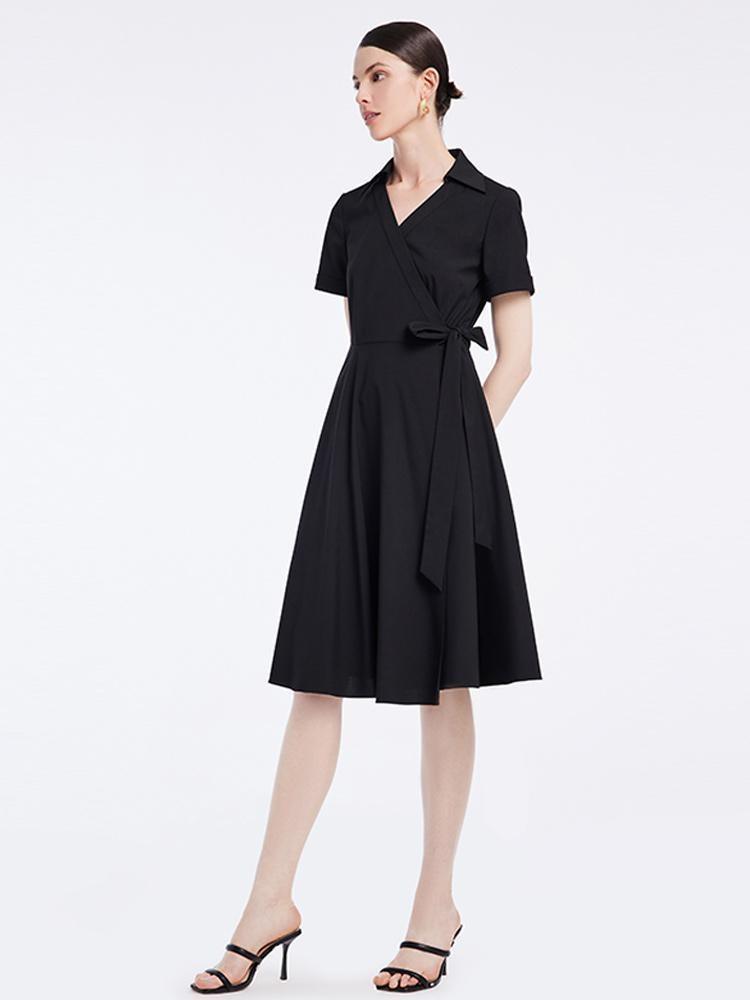 Shirt Neck Wrap-around Dress GOELIA