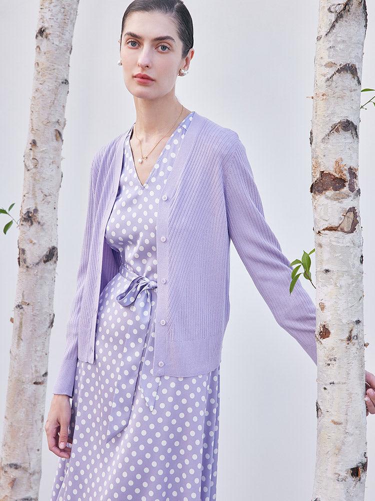 Purple Minimalist Cardigan GOELIA