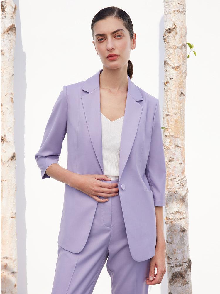 Purple Worsted Wool Blazer GOELIA