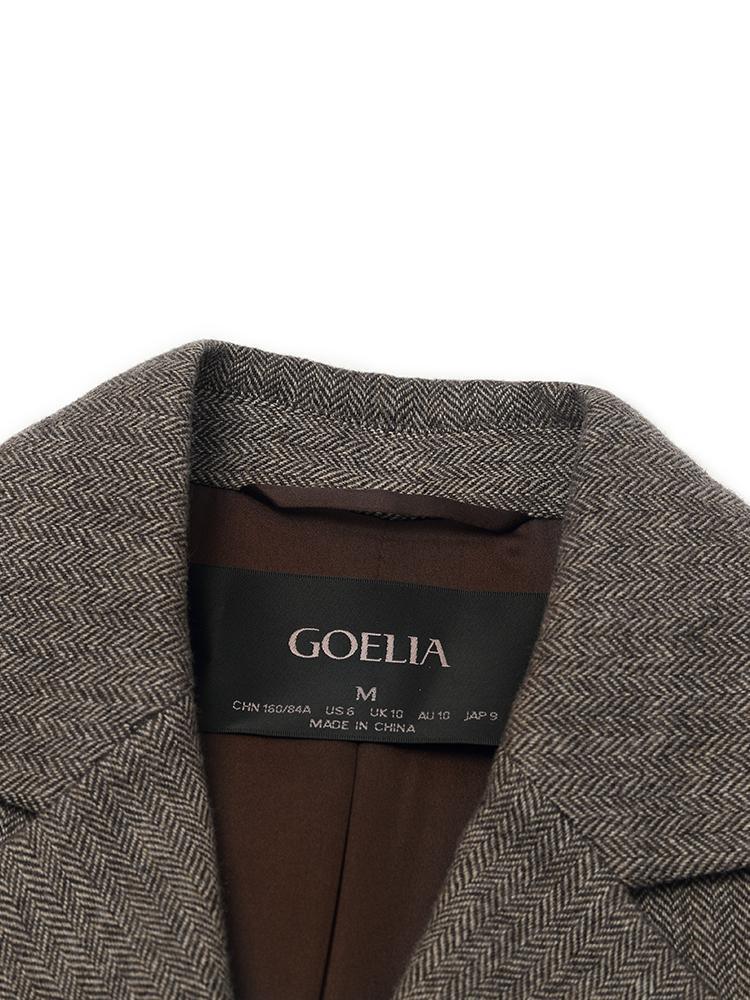 Washable Wool Notched Lapel Coat GOELIA