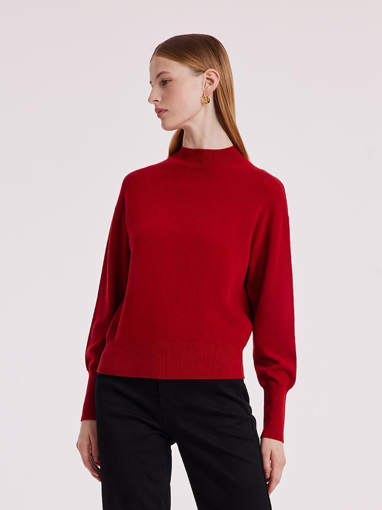 Pure Wool Mock Neck Sweater GOELIA