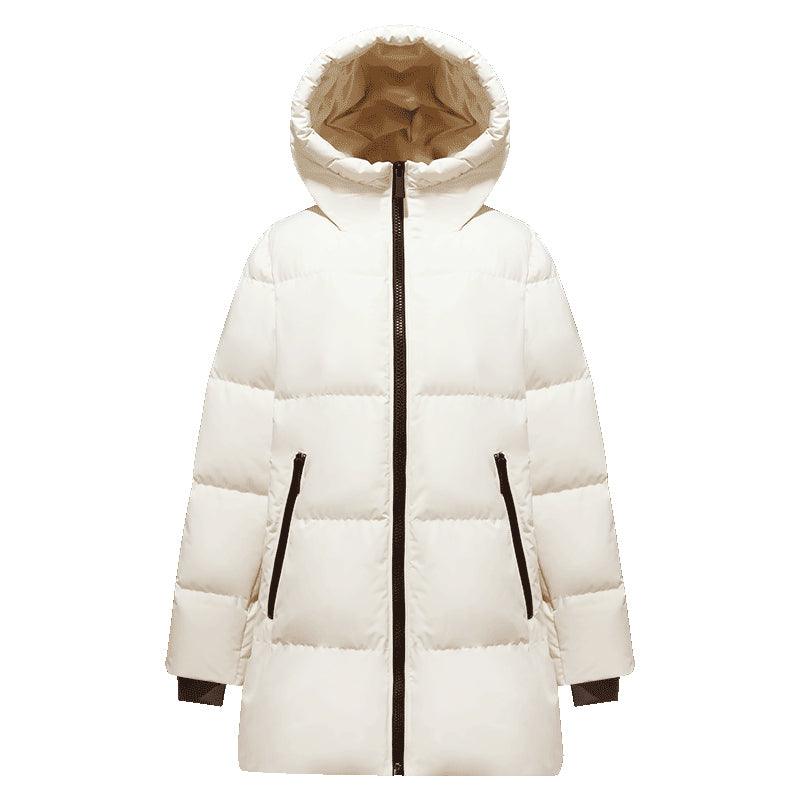 Contrast color hooded goose down jacket GOELIA