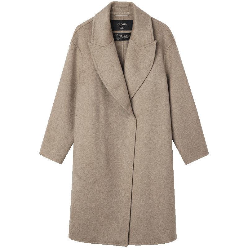 Full Cashmere Double Layers Collar Coat GOELIA