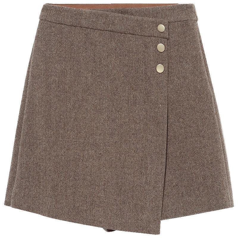 Asymmetric Washable Wool Pantskirt GOELIA