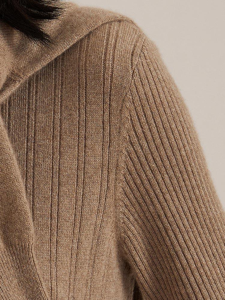 Coffee Brown Cashmere Sweater GOELIA