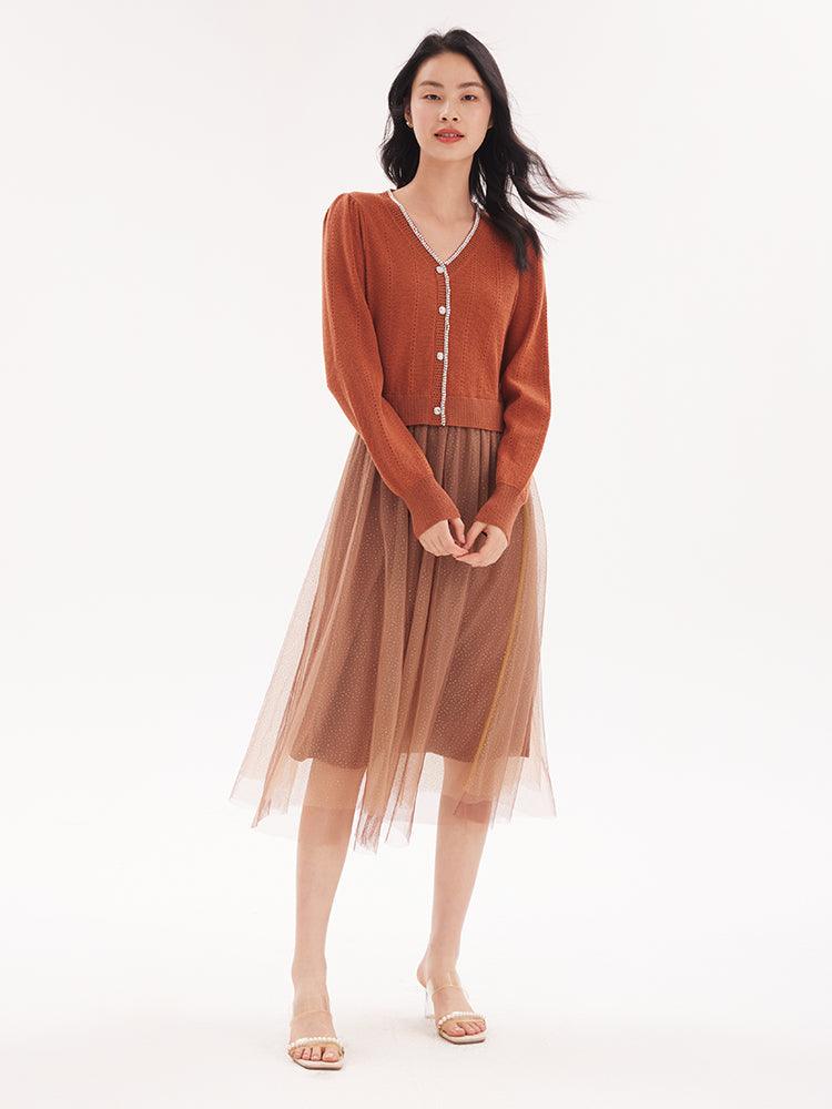 Tencel Wool Double-Layer Dress GOELIA