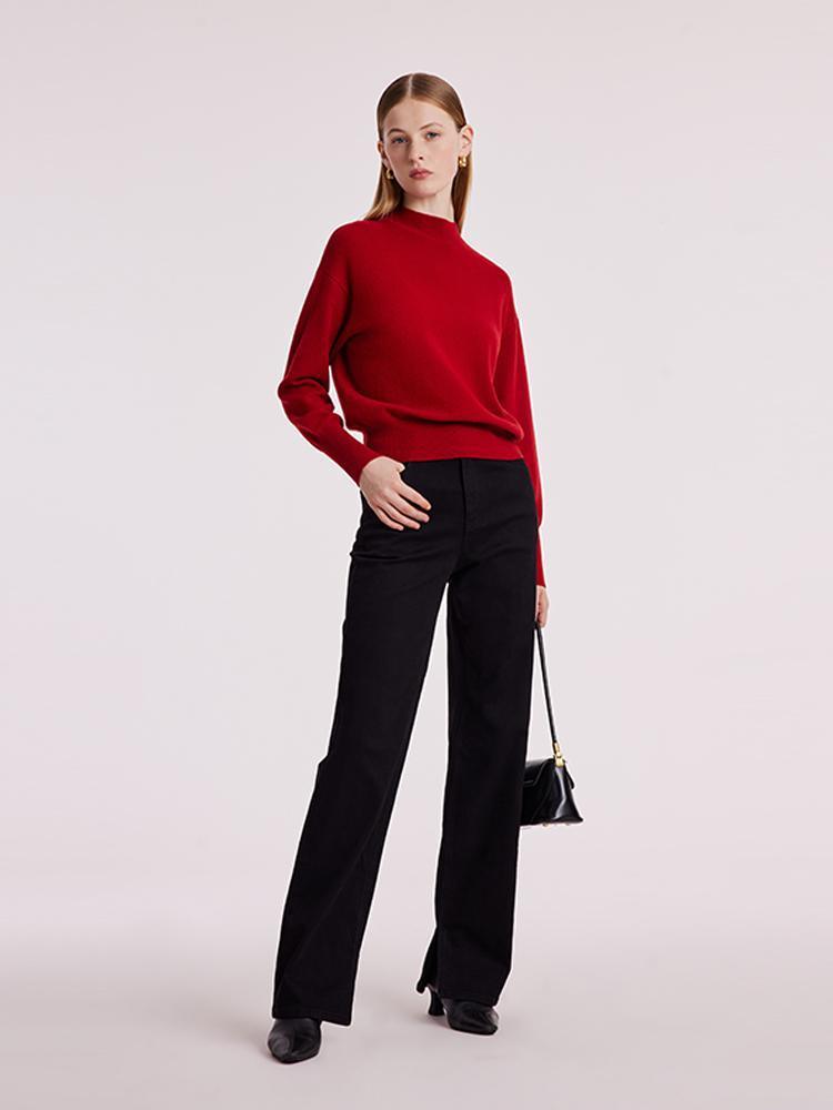 Pure Wool Mock Neck Sweater GOELIA