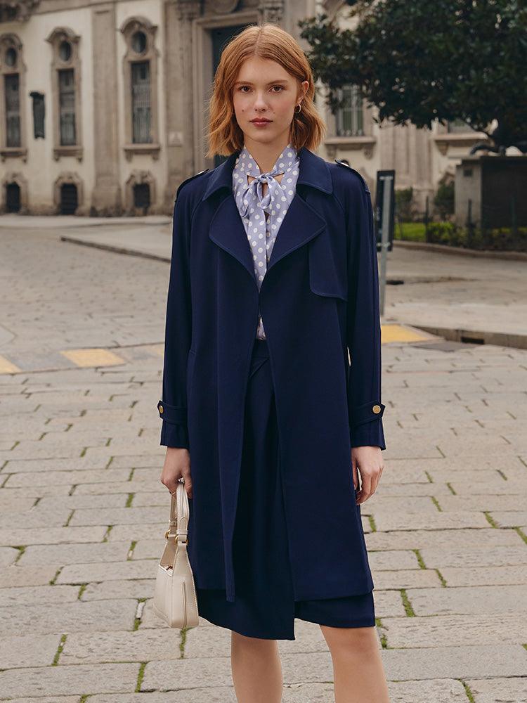 Triacetate Lapel Trench Coat GOELIA