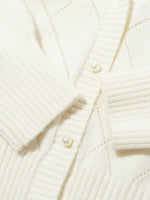 Three-dimensional Hand Crocheted Flower Pearl Cardigan GOELIA