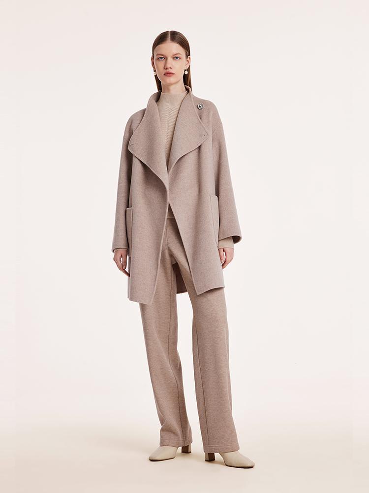 Mid-Length Wool And Cashmere Coat With Belt GOELIA