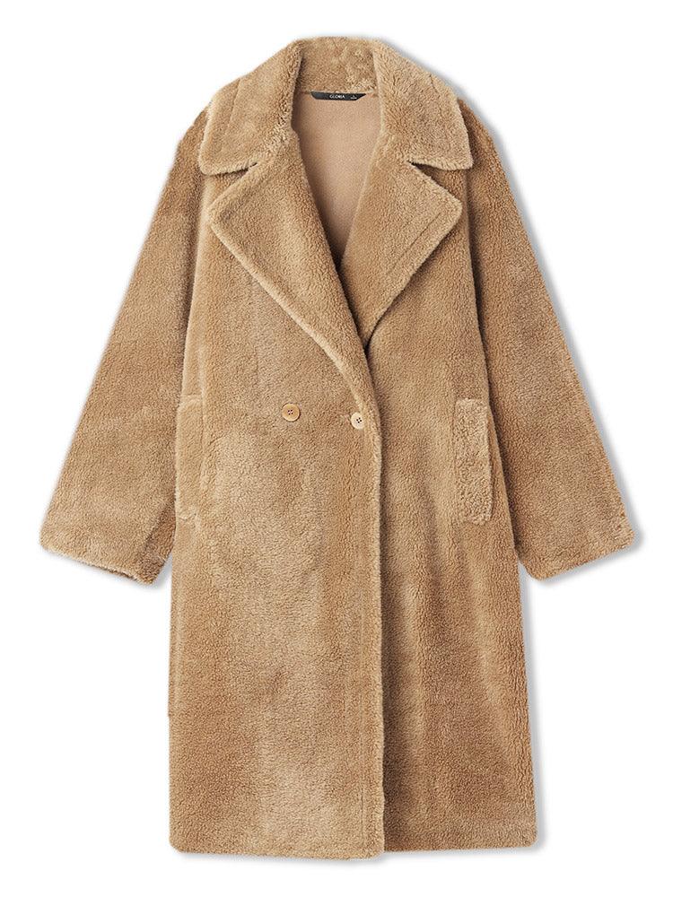 Full Lamb Wool Oversized Teddy Overcoat GOELIA