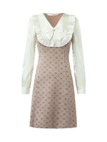 knitted suedette patchwork dress GOELIA