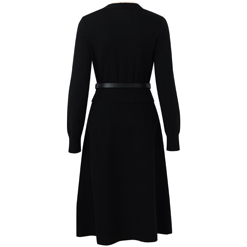 Tencel Solid Dress With Leather Belt GOELIA