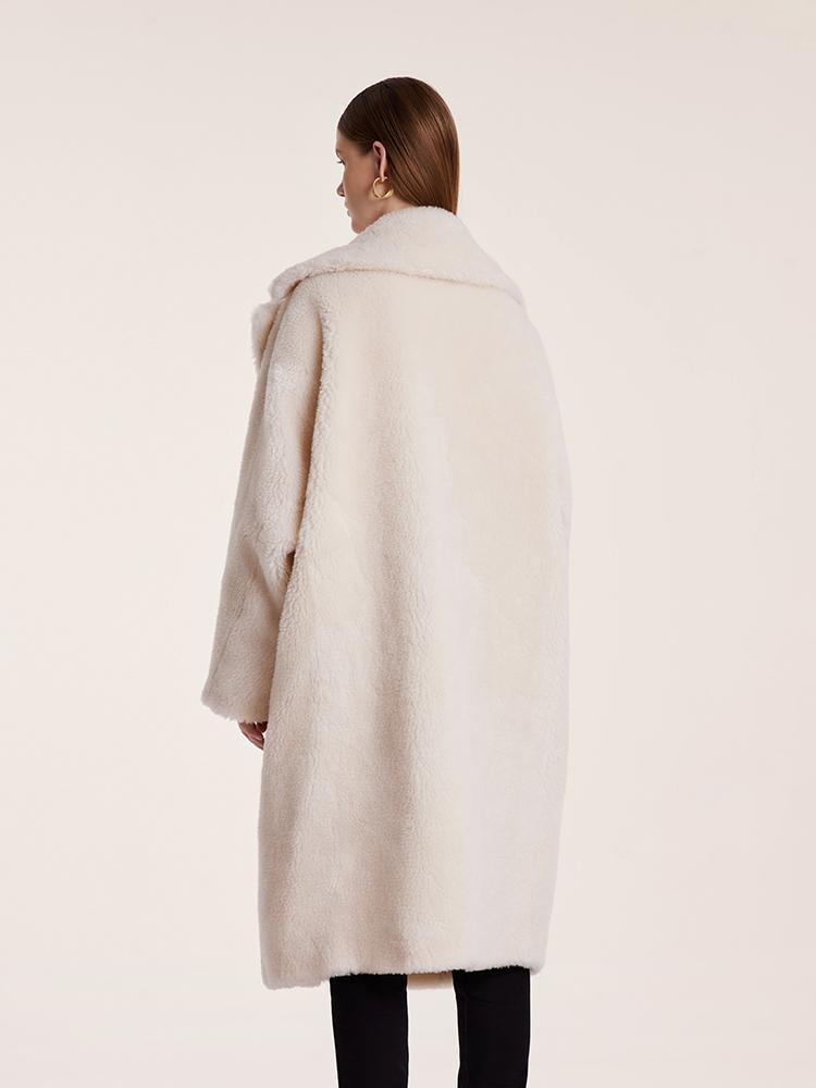 Teddy Lamb Wool Lapel Oversized Coat GOELIA