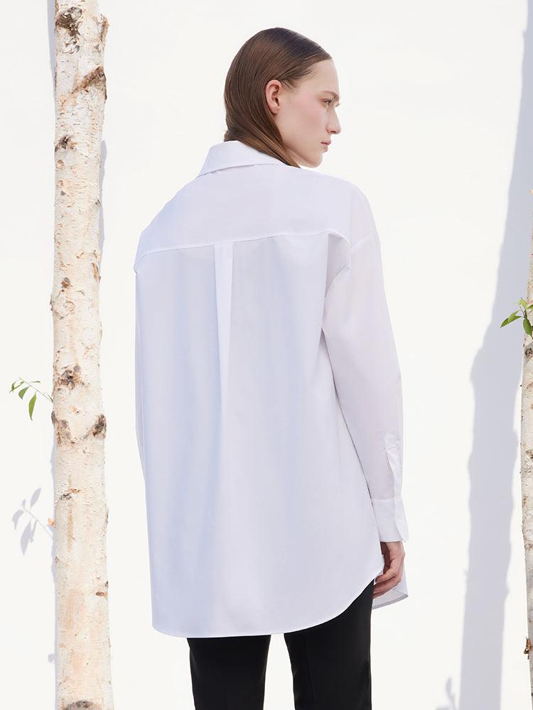 White Oversized Cotton Shirt GOELIA