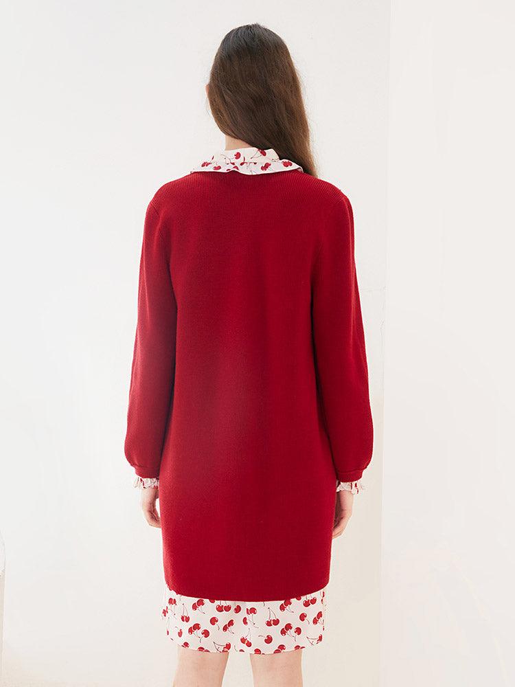 Red Woven Bead Coat GOELIA