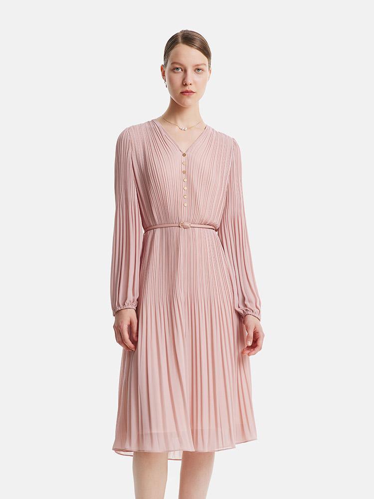 Pink Ruched Dress GOELIA