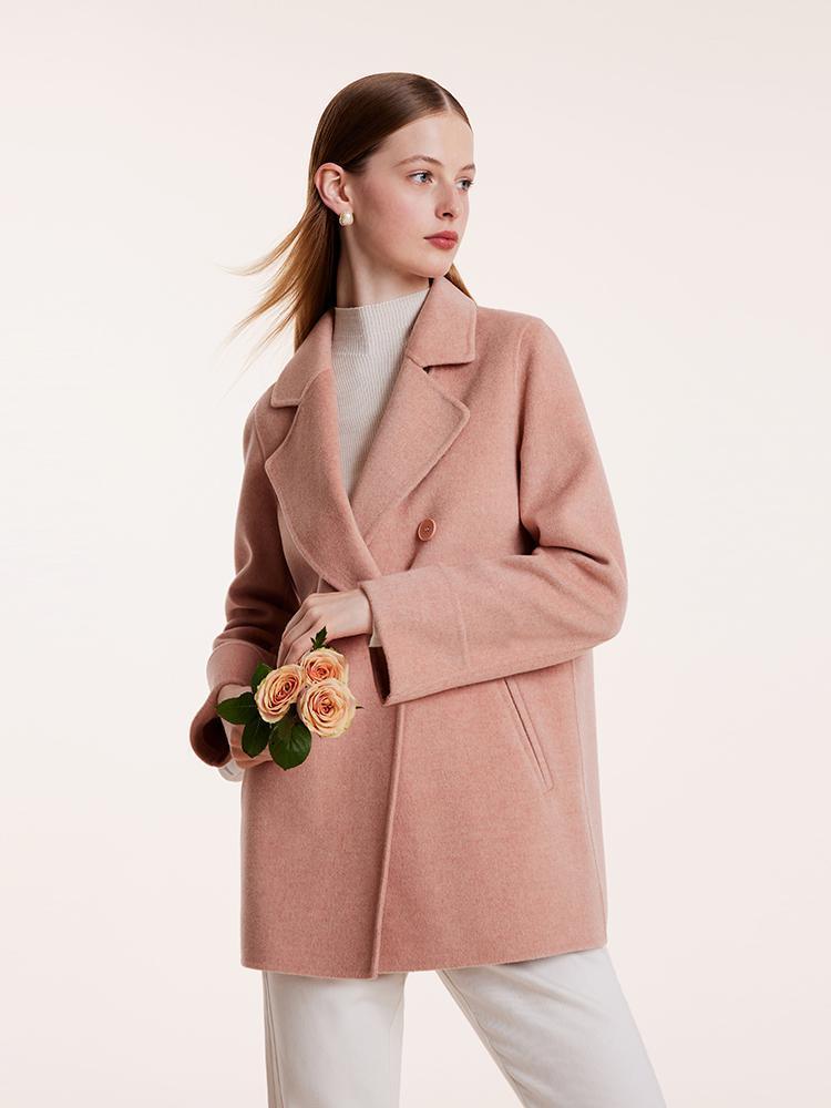 Pure Wool Mid-Length Notched Lapel Double-Faced Coat GOELIA